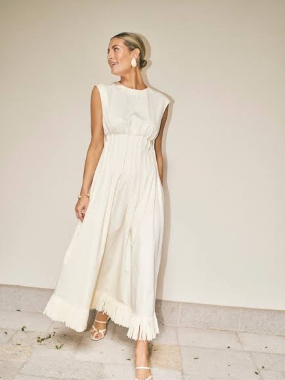 Antonio Melani Sleeveless Pleat A-line Fringe Dress